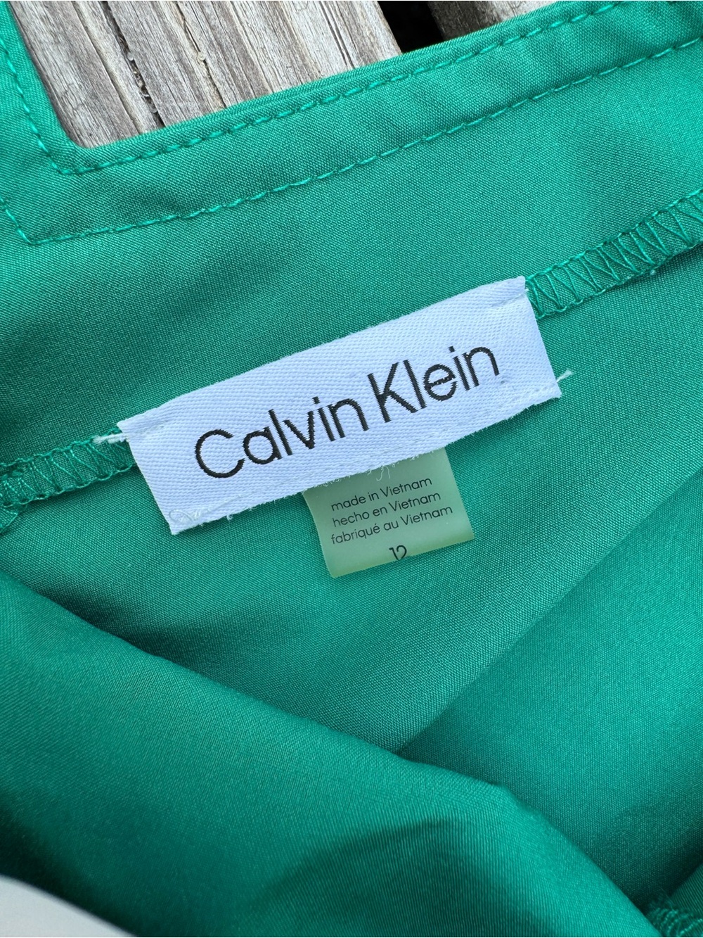 Calvin Klein women’s Sleeveless emerald green Drawstring Waist Dress - Picture 2 of 4